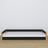 Low Bed Wooden Black and Oak – Low Frame, Side View, Scandi Bedroom