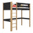 Hochbett aus Holz schwarz-eiche – Kinderzimmer, Massivholz, Scandi-Stil