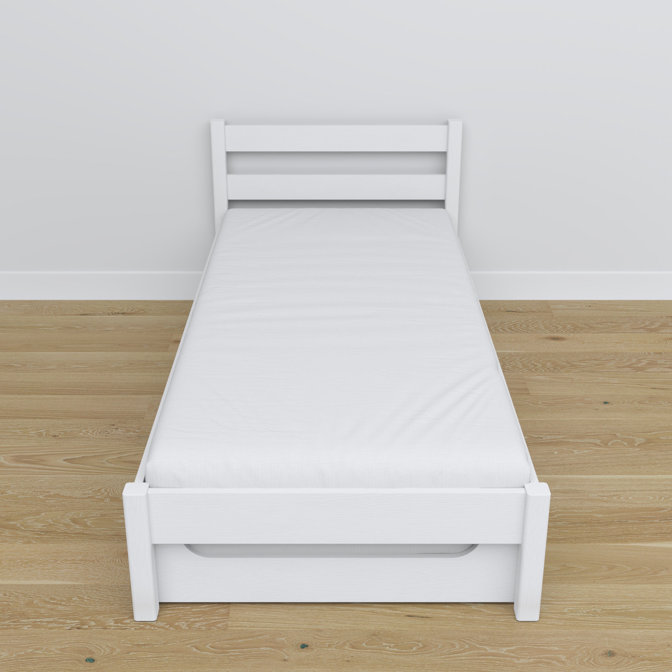 Letto con cassetto per materasso bianco in legno – dimensioni, Nizio