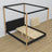 Letto con baldacchino nero-quercia in legno – vista diagonale, camera da letto