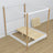 Letto con baldacchino bianco-quercia in legno – vista diagonale, camera da letto