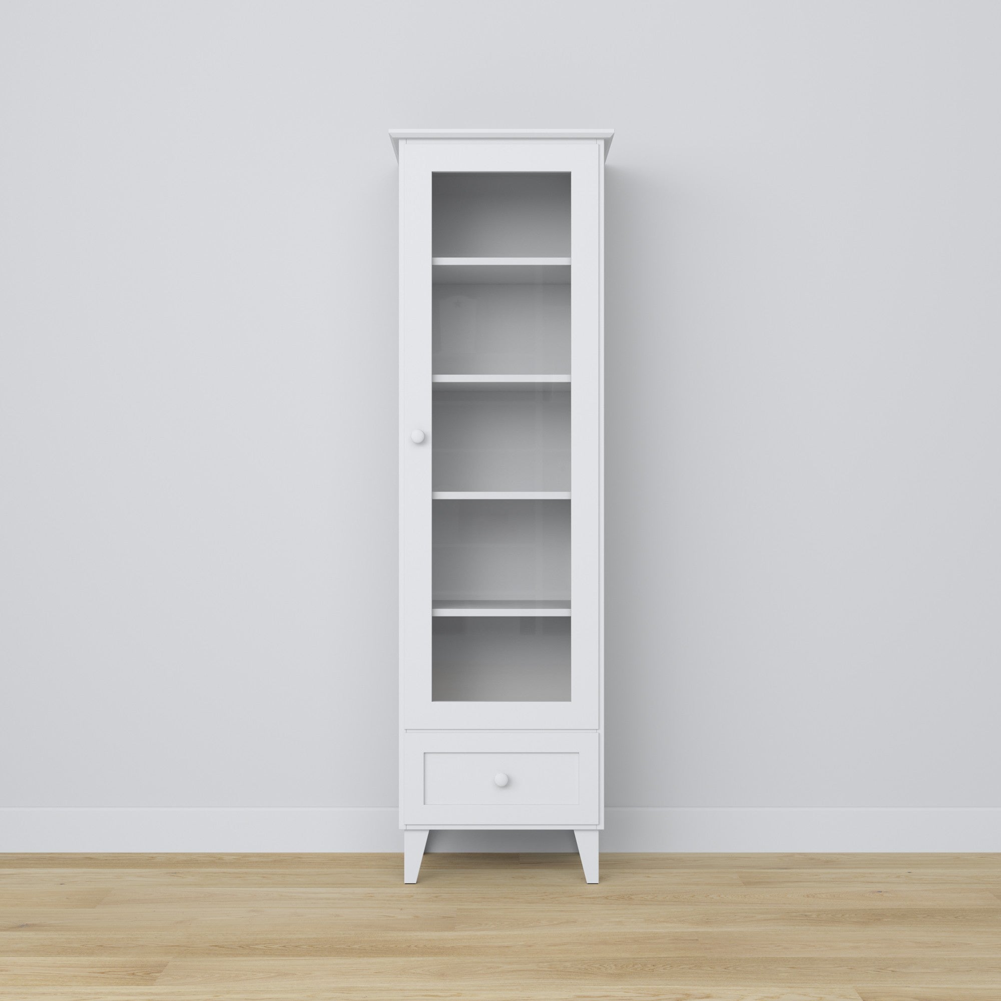 vetrina 1S 57 Scandi in legno in colore su ordinazione RAL/NCS – legno massello, Nizio