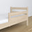Children’s bed safety rail bleached oak – side view, wooden