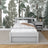 Letto grigio con cassetto – vista laterale, in legno, Nizio Home