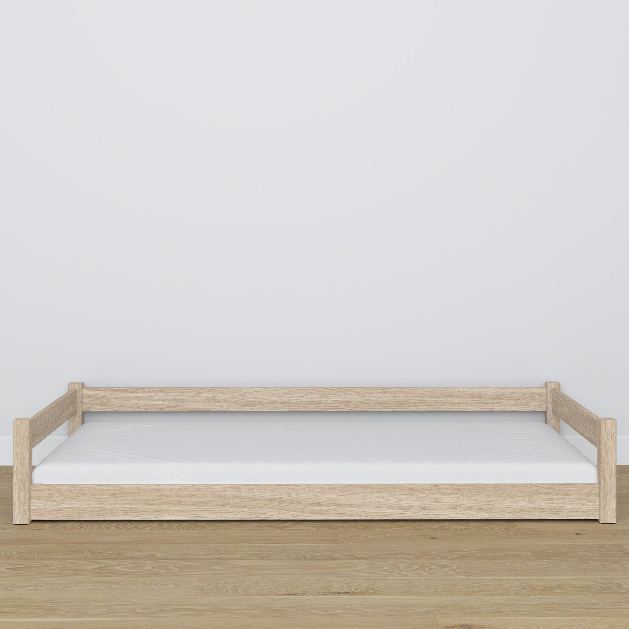 Low Bed Bleached Oak – Oak Legs and Base, Close-up