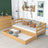 Natural pine sofa bed with drawer – spacious storage, wooden, Nizio