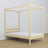 Clear pine canopy bed – decorative wooden frame, safe for children
