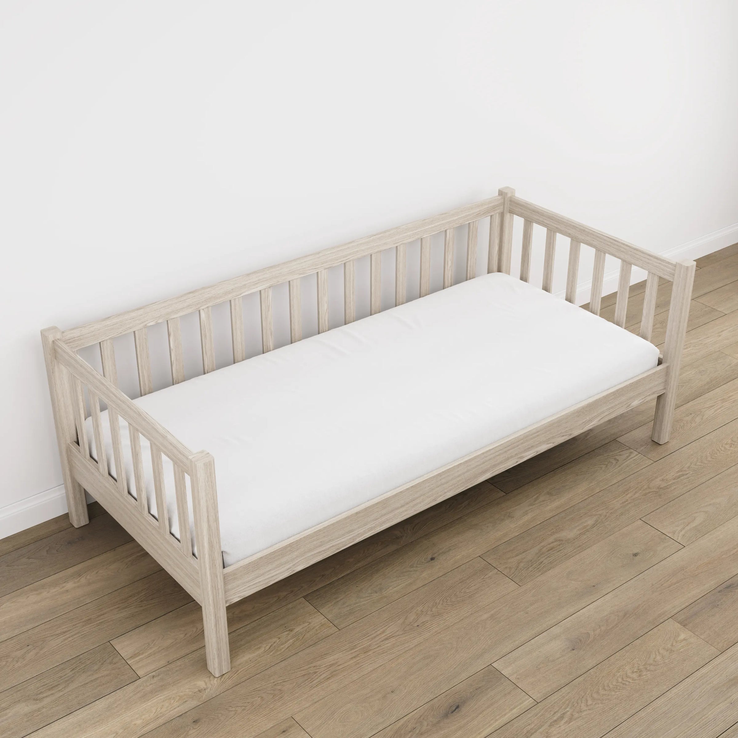 Łóżko sofa N03 dąb bielony – widok z innej perspektywy, solidne drewno
