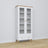 Vetrina 1S 90 bianco con quercia – in legno, porte in vetro, vista frontealny
