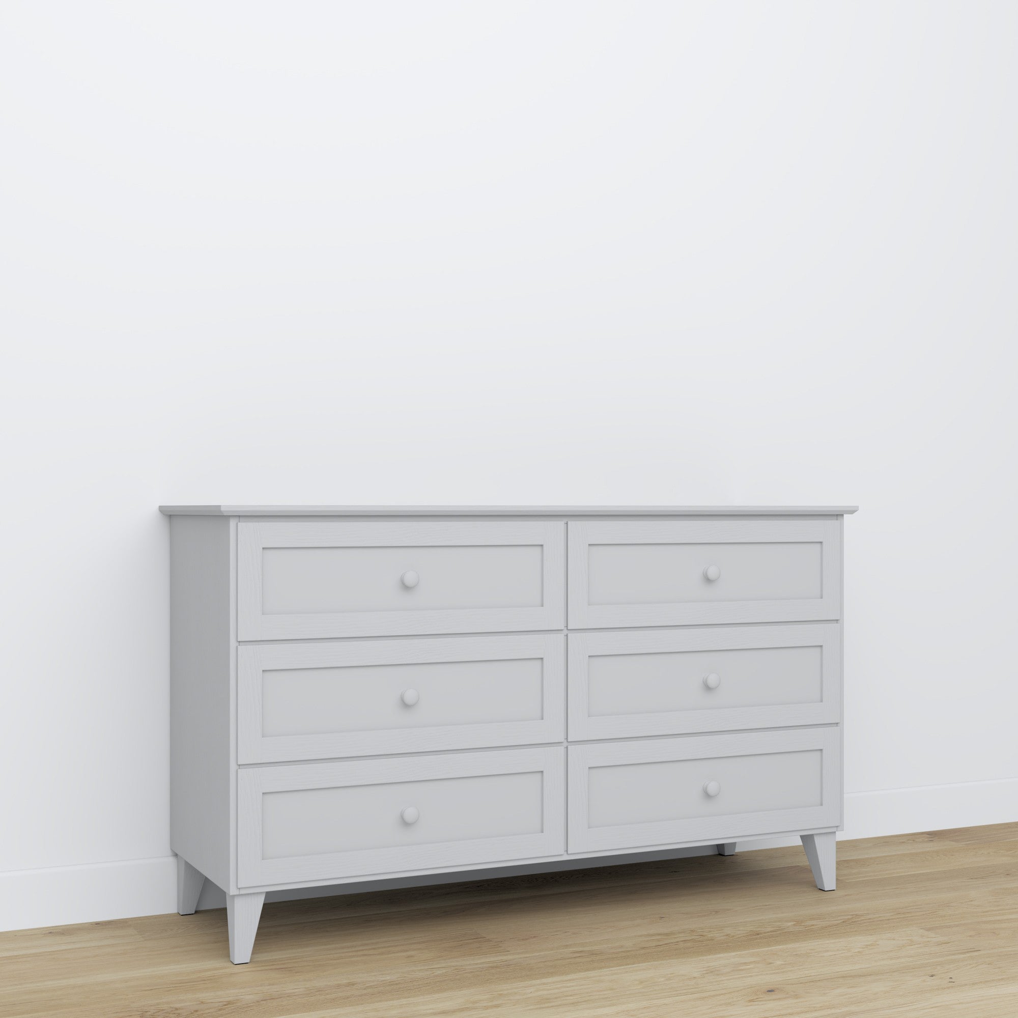 Cassettiera 6S grigio – in legno, cassetti chiuso, vista frontealny, Nizio