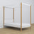 Lit blanc-chêne avec baldaquin – cadre décoratif en bois, sécurisé pour les enfants
