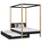 Lit à baldaquin avec tiroir pour matelas en bois noir-chêne – chambre d'enfant scandinave