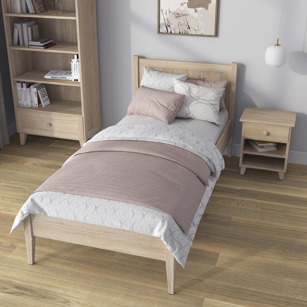 Oak bedside table 1S N02 Scandi oak bleached