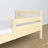 Children’s bed safety rail clear pine – side view, wooden