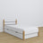 Letto con cassetto in legno bianco-quercia – stanza per bambini, allestimento scandi