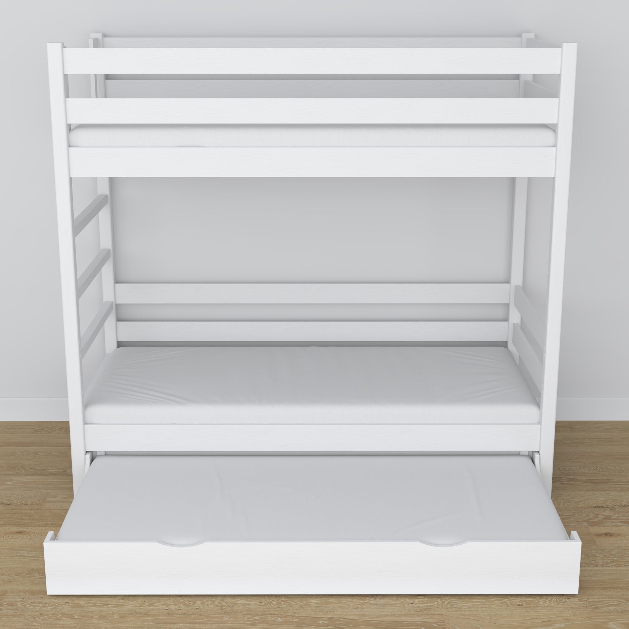 Lit superposé en bois blanc – dimensions et schéma z tiroir na matelas