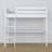 Letto a soppalco bianco con scrivania – spazio studio sotto il letto, in legno