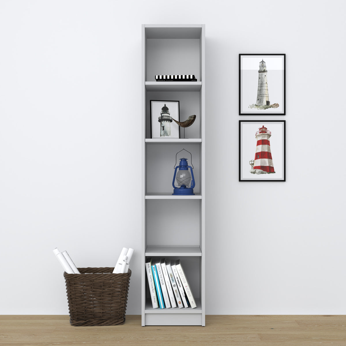 Wooden shelf N01 grey