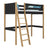 Hochbett aus Holz schwarz-eiche – Kinderzimmer, Massivholz, Scandi-Stil