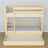 Holz-Etagenbett Kiefer farblos – Details der Verbindungen und Leiter, Kinderzimmer
