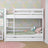White Wooden Bunk Bed – Ladder, Rails, Drawer for Extra Mattress