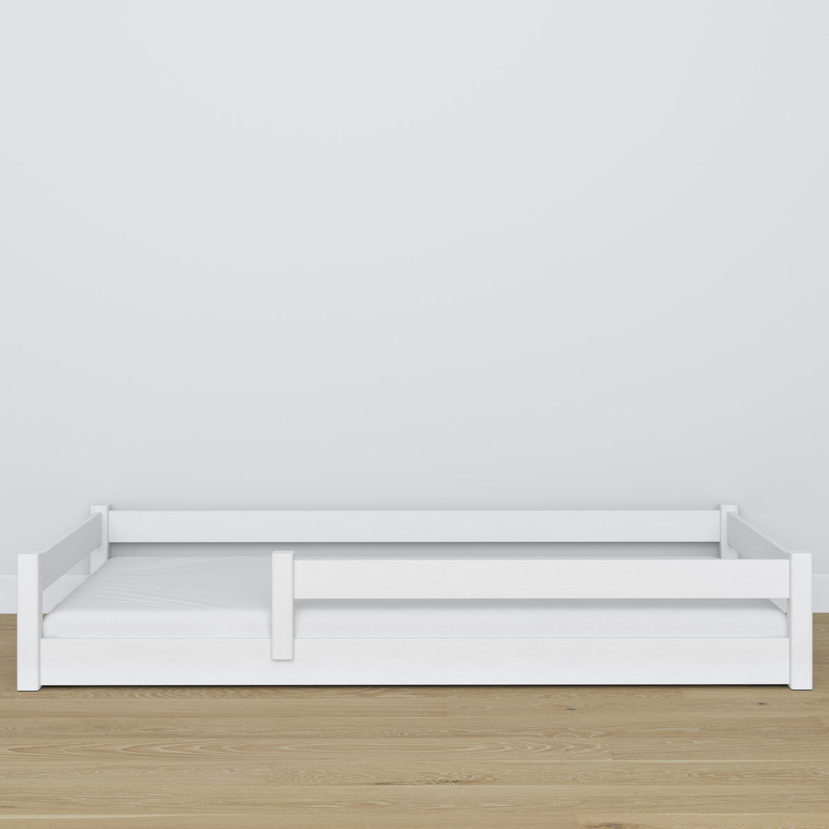Wooden low bed N02 white