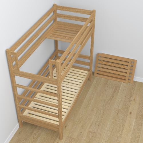 Etagenbett aus Natureiche mit Lade – Kinderzimmergestaltung Scandi