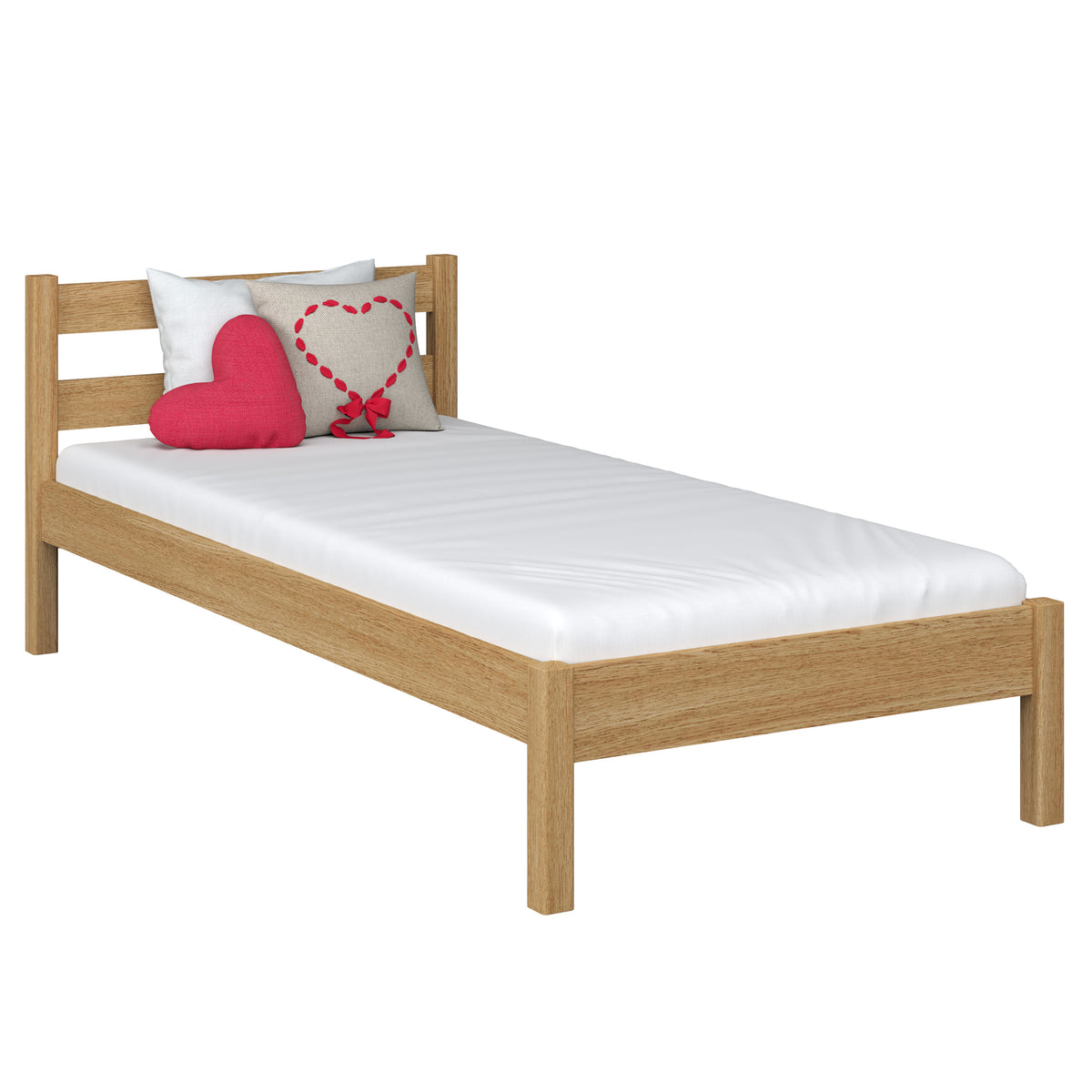 Letto quercia naturale – testiera in quercia, dettaglio su qualità legno, Nizio