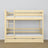 Clear Pine Bunk Bed with Mattress Drawer – Safety Rail, Wooden, Nizio Home