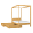 Letto pino naturale con baldacchino e cassetto – vista laterale, in legno