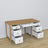 Wooden desk 6S Scandi white / natural oak