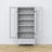 Vetrina 1S in legno grigio in salotto – allestimento scandinava, Nizio