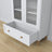 Vetrina 1S in legno bianco con quercia – porte aperte, ripiani e cassetto all'interno