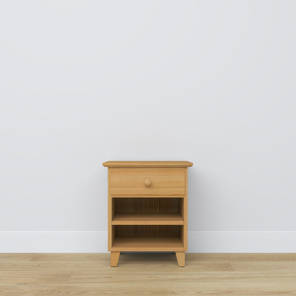 Pine bedside table 1S N02 Scandi natural pine