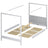 Letto nero-quercia con baldacchino – posteriore cornice in legno, Nizio Home