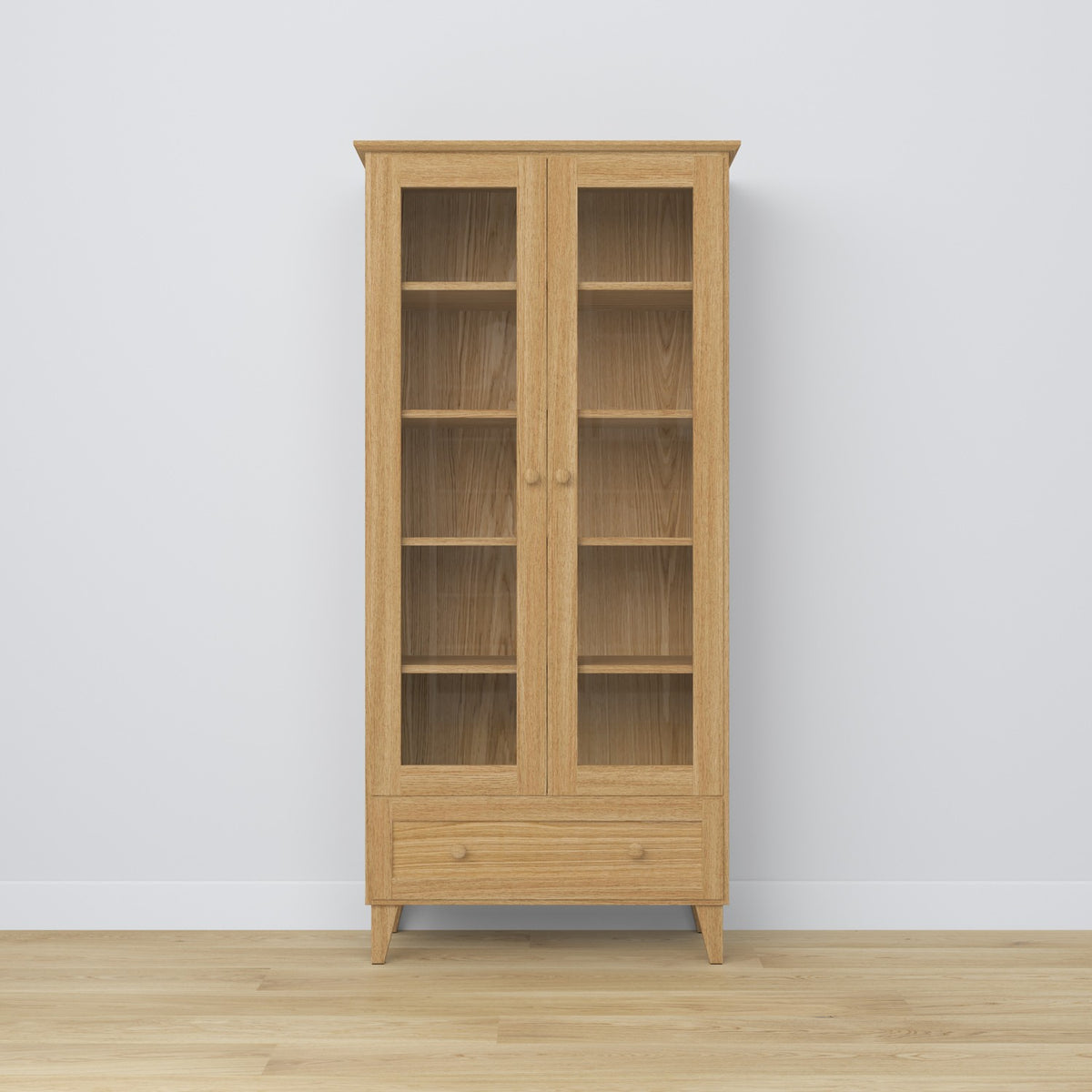 Oak display cabinet 1S 90 Scandi oak natural
