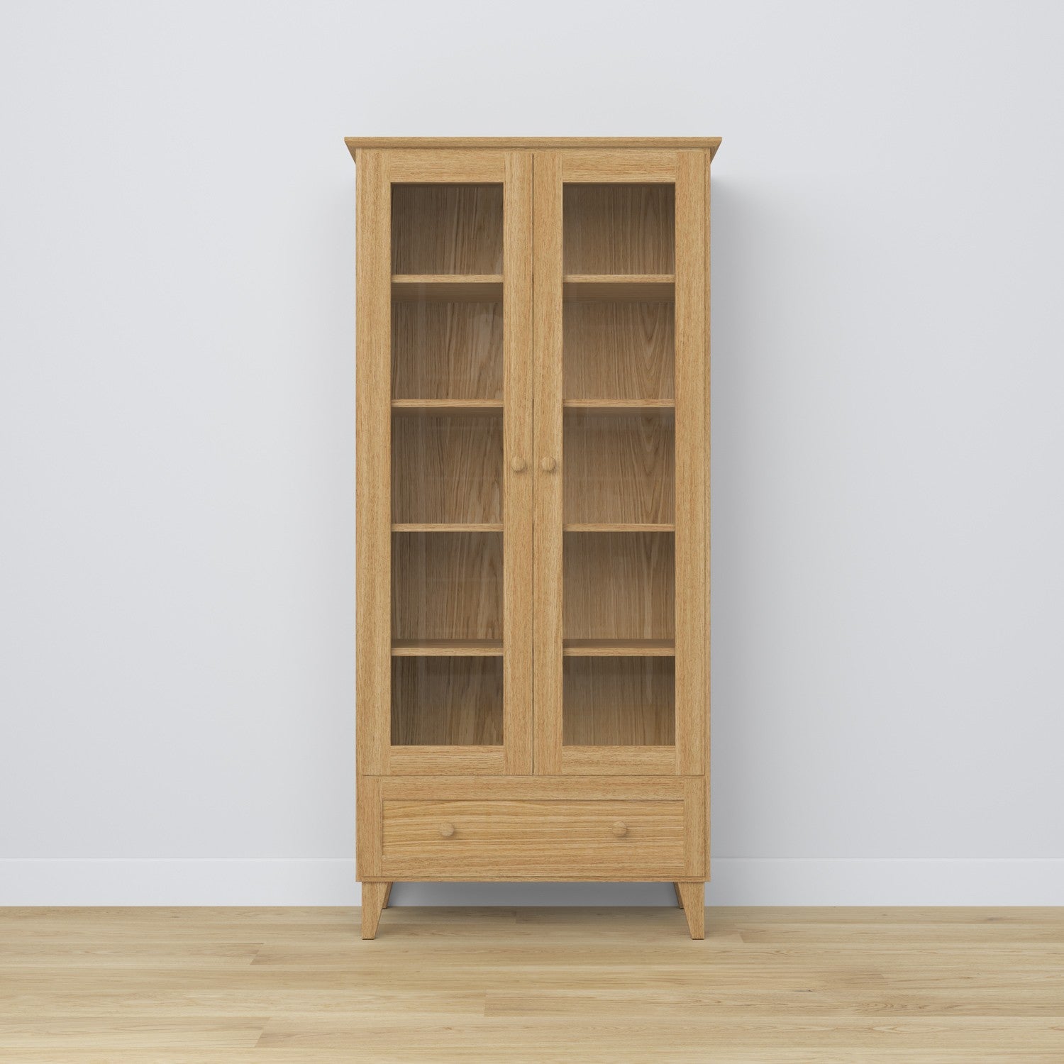 Oak display cabinet 1S 90 Scandi oak natural