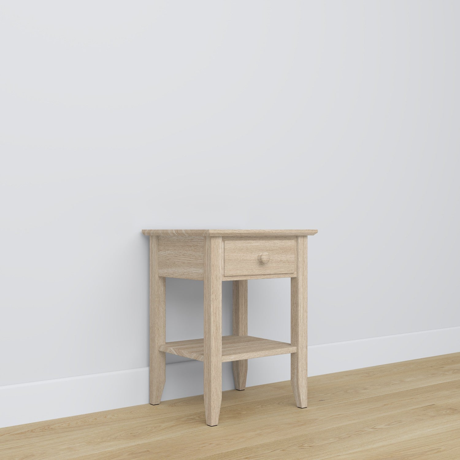 Oak bedside table 1S N01 Scandi oak bleached