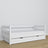 Sofa-lit avec tiroir en bois blanc – chambre d'enfant, décoration scandinave