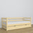 Sofa-lit pin incolore – détails en bois, haute qualité Nizio