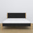 Lit double en bois noir-chêne – vue de côté, proportions et forme, chambre