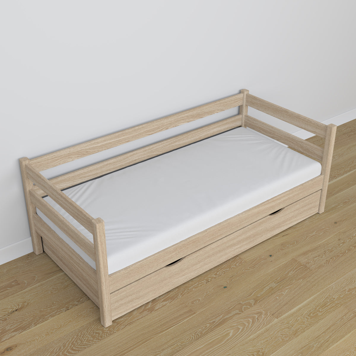 Łóżko sofa z szufladą N01 dąb bielony – dodatkowy widok, polska produkcja