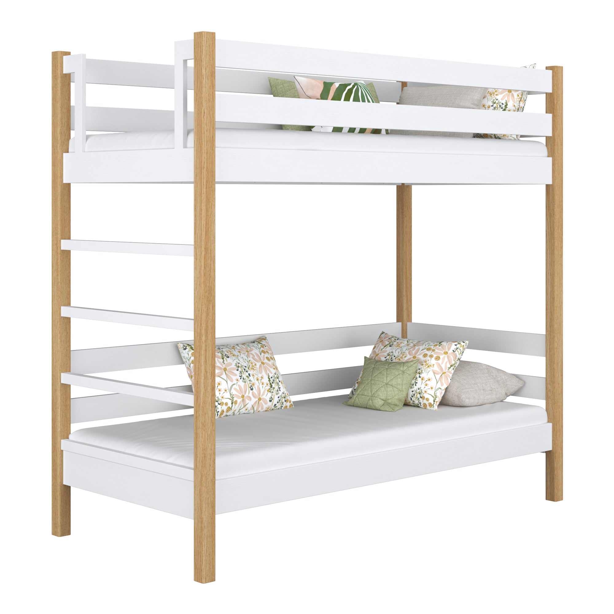 Etagenbett Weiß-Eiche im Kinderzimmer – Scandi-Einrichtung, Holz