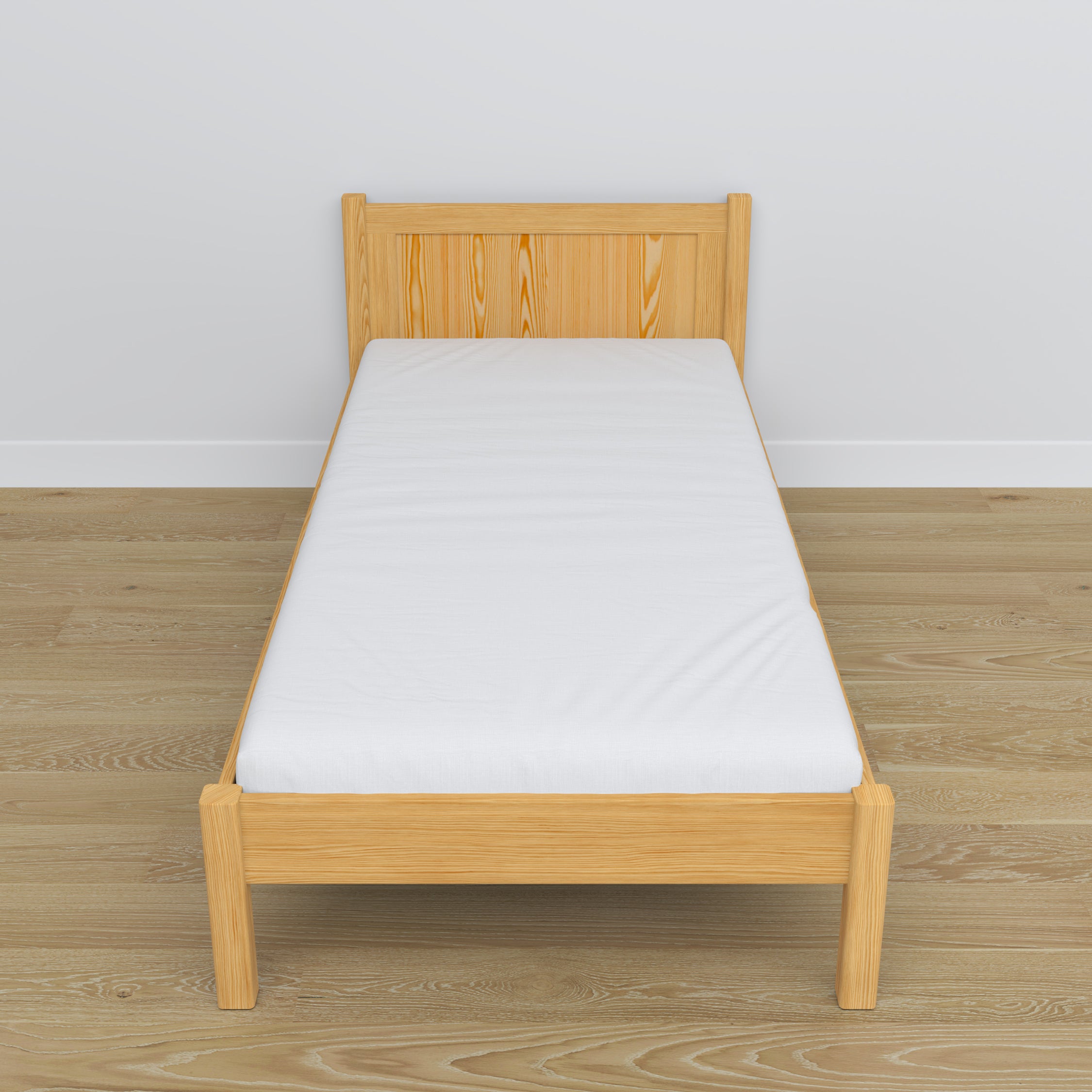 Letto singolo in legno pino naturale – dettaglio giunzioni e legno, Nizio Home