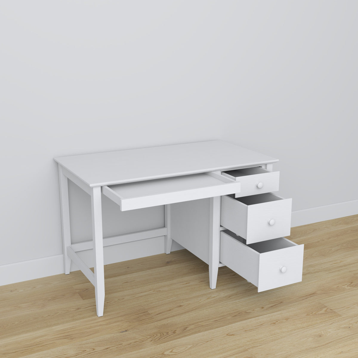 Scrivania 3S in legno bianco in nello studio – allestimento scandinava, Nizio