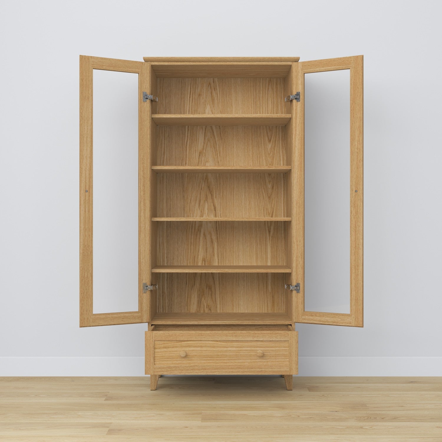Oak display cabinet 1S 90 Scandi oak natural