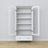 Vetrina 1S 90 bianco con quercia – porte in vetro, cerniere, in legno, Nizio