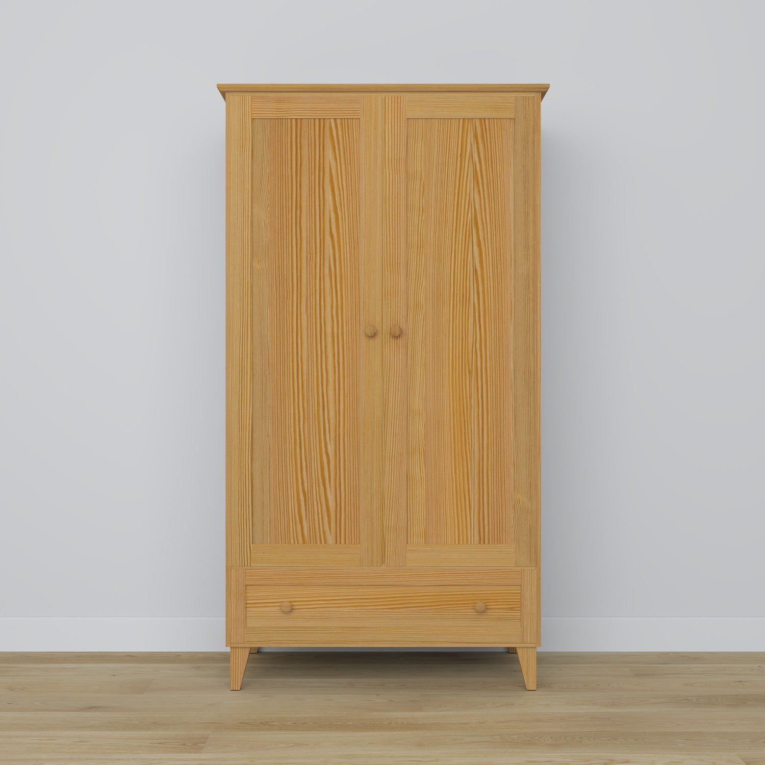 Pine wardrobe 2D1S Scandi natural pine