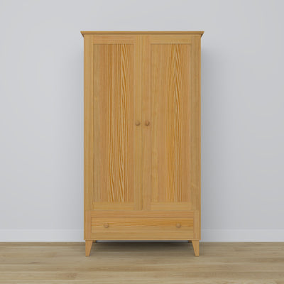 Pine wardrobe 2D1S Scandi natural pine