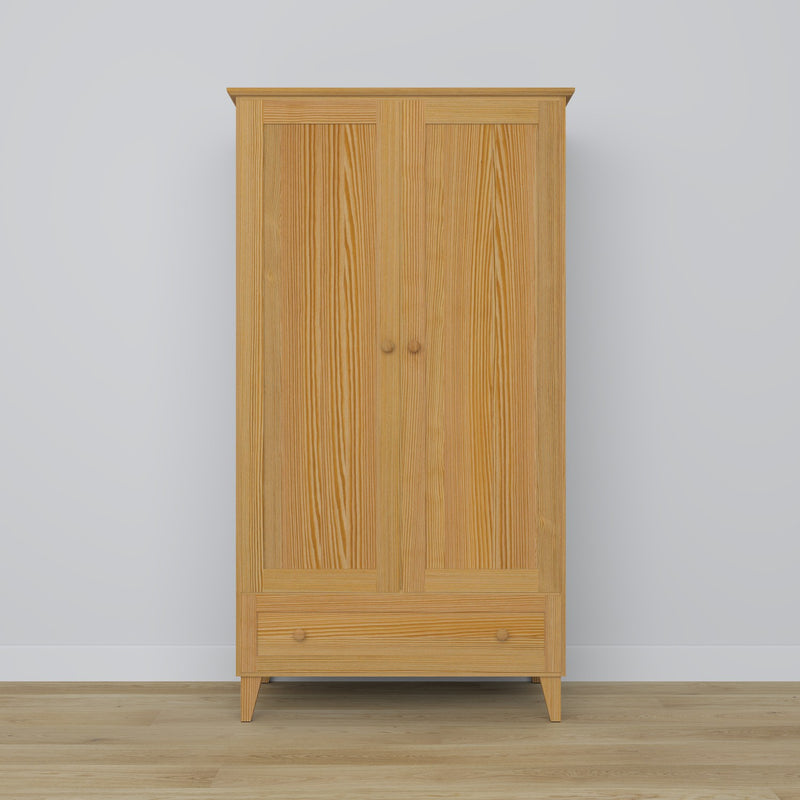 Pine wardrobe 2D1S Scandi natural pine